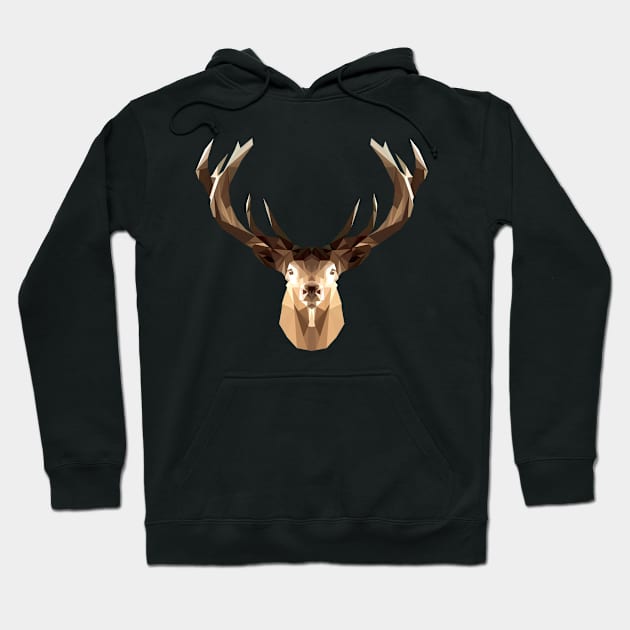 Low Polygon Elk T-Shirt Hoodie by SolarFlare